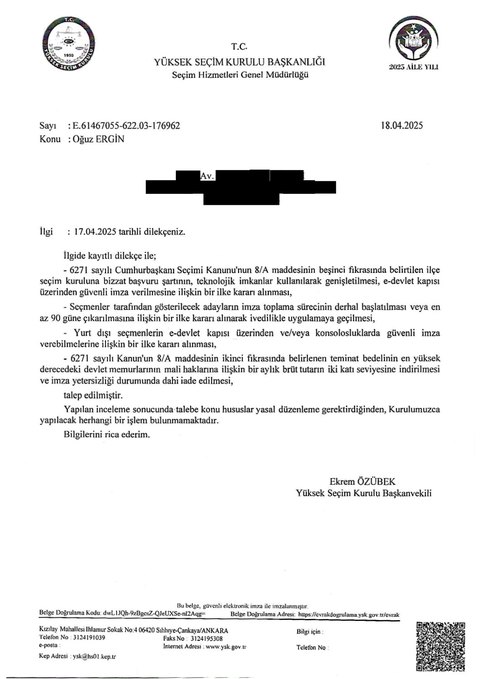 18 Nisan 2025 YSK 1. Ret Kararı: kapak