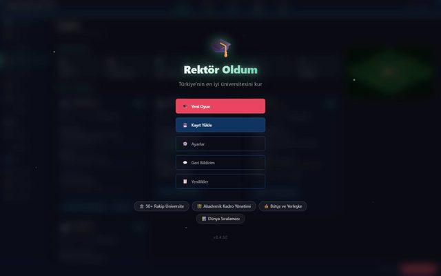 Rektör Oldum sayfa görüntüsü